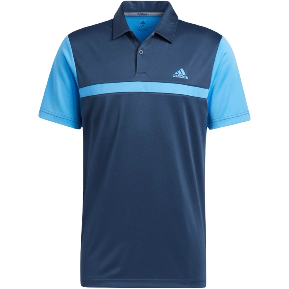 Adidas Polo Shirt Mens XL Blue Excellent Colorblock Golf Activewear HM8258